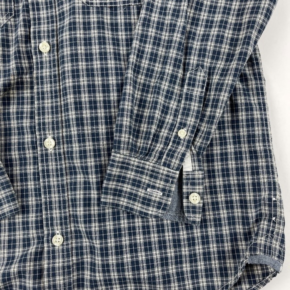 Gap Kids Button Down Dress Shirt Blue Plaid XL 12 - Picture 4 of 8